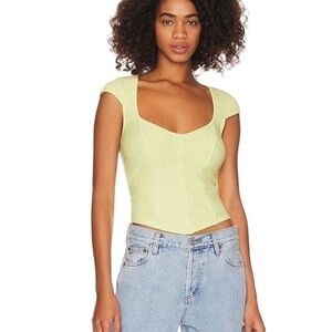 Free People Boss Babe Tank Lime Yellow Size M